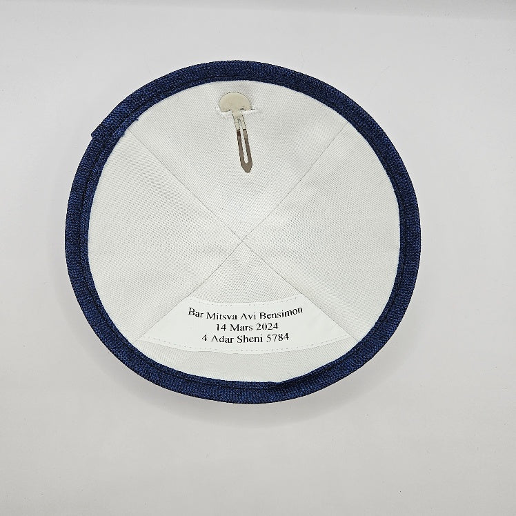 Blue Black Woven Kippot
