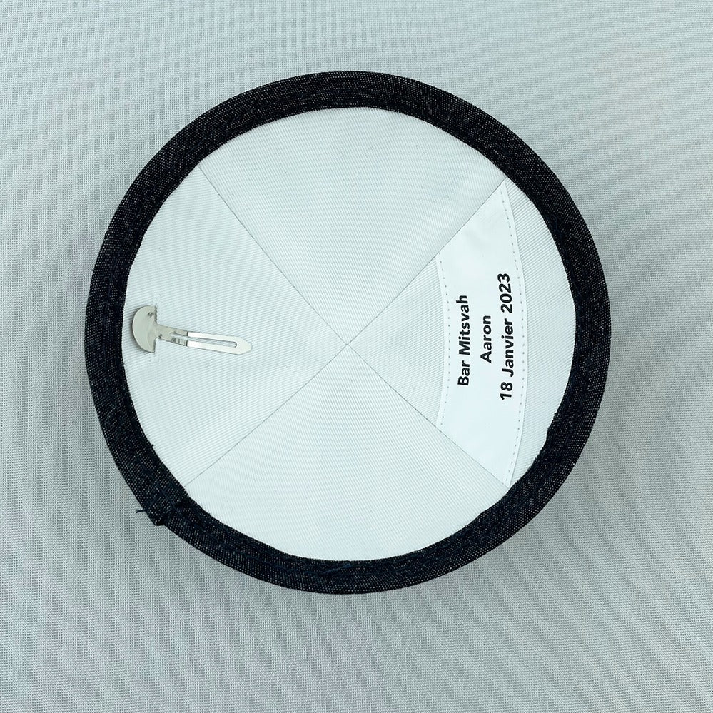Black Denim Personalised Kippot