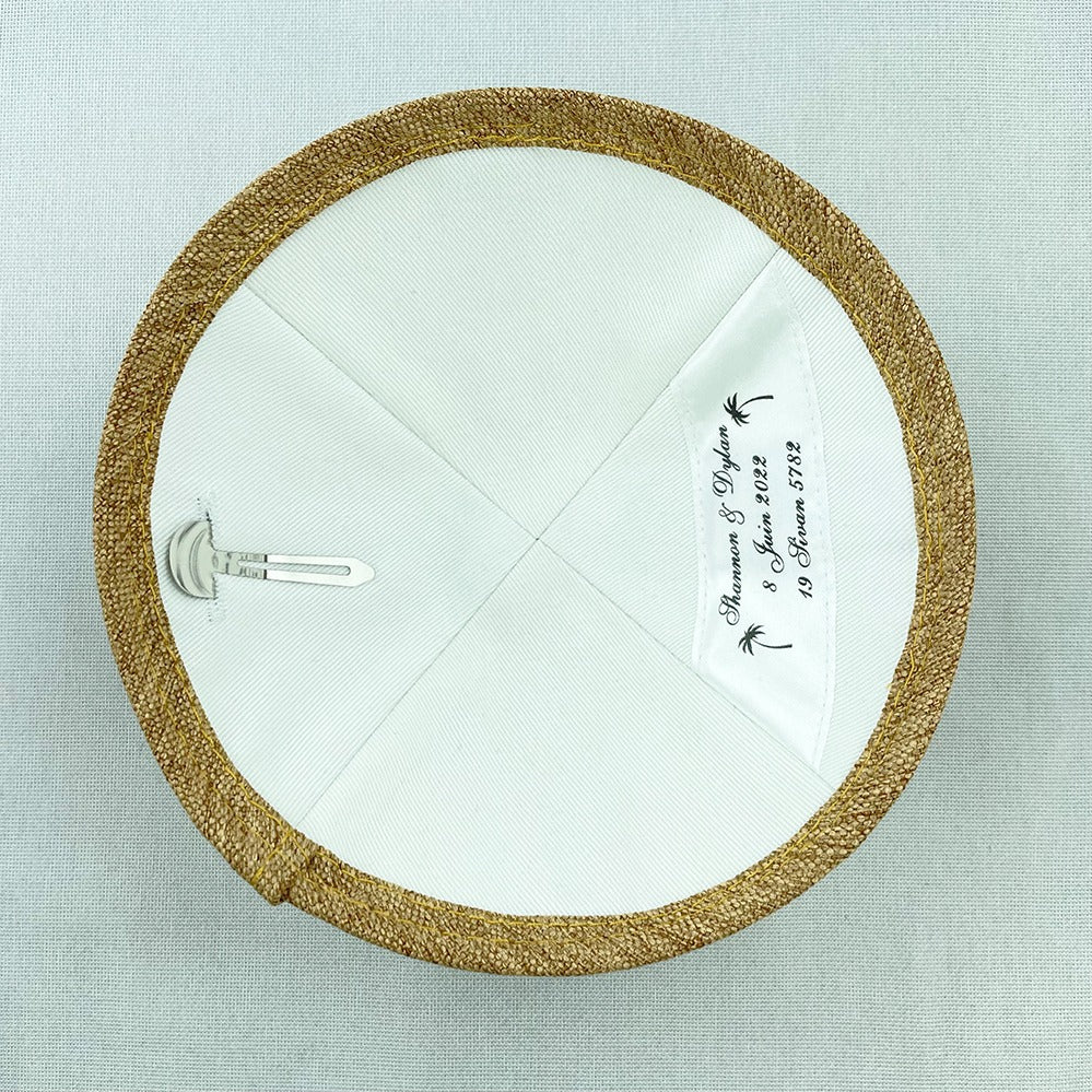 Burlap Look Personalised Kippot