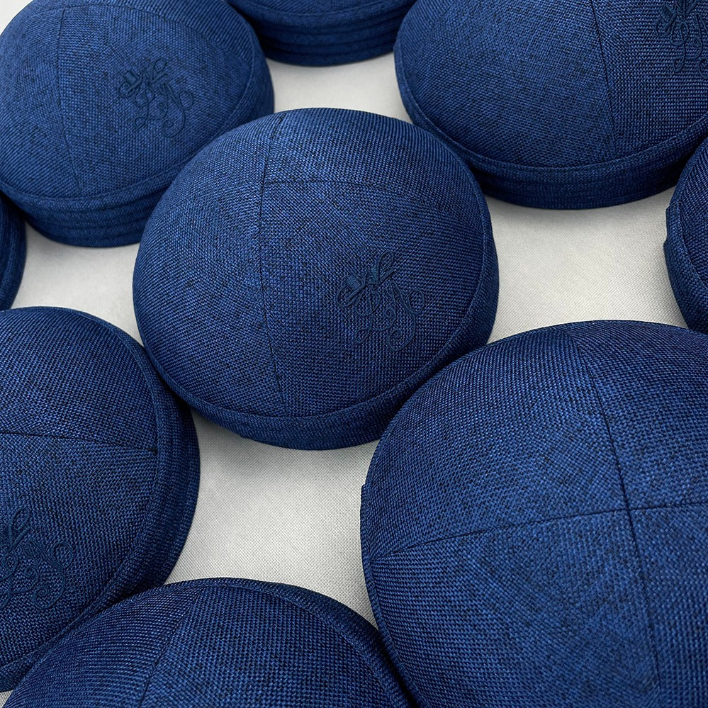Blue Black Woven Kippot