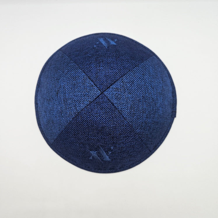 Blue Black Woven Kippot