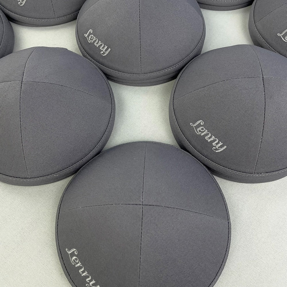 Deep Grey Heavy Cotton Personalised Kippot
