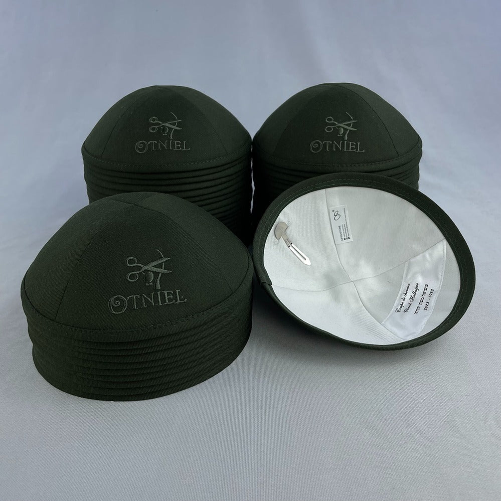 Deep Green Heavy Cotton Personalised Kippot